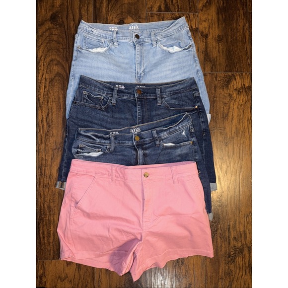 a.n.a Pants - ANA A New Approach Jean Shorts Sz 12 Cuffed Blue Denim Set Of 4 Summer
